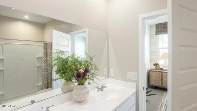 12438 E Verbina Ln, Florence, AZ 85132 - full bathroom featuring double vanity and recessed lighting