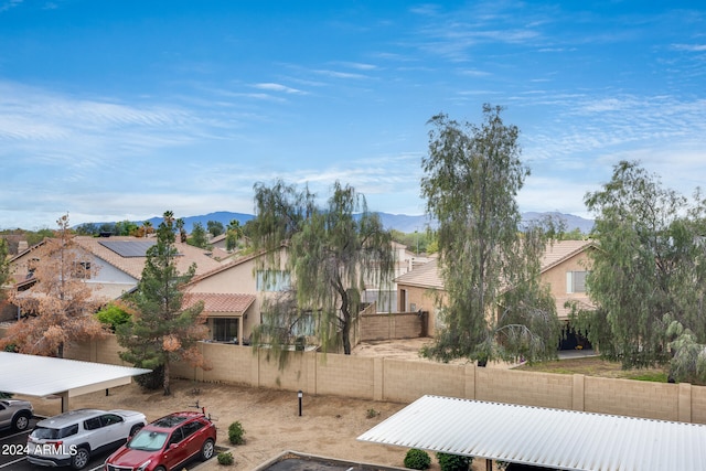 exterior space with a mountain view