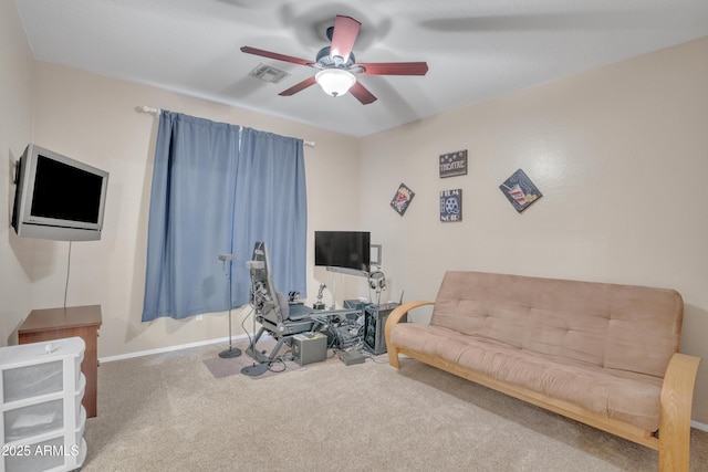 2642 S Joplin, Mesa, AZ 85209 - living area with a ceiling fan and carpet