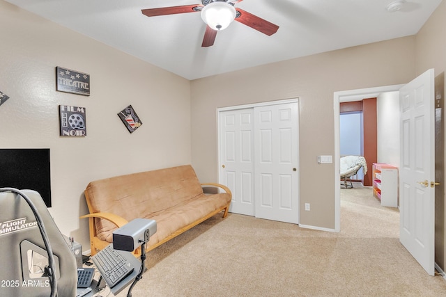 2642 S Joplin, Mesa, AZ 85209 - sitting room with a ceiling fan and light carpet