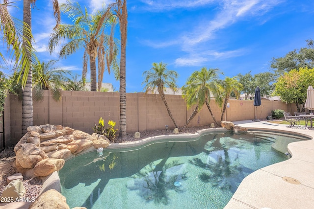 2642 S Joplin, Mesa, AZ 85209 - view of swimming pool with a fenced backyard and a patio area