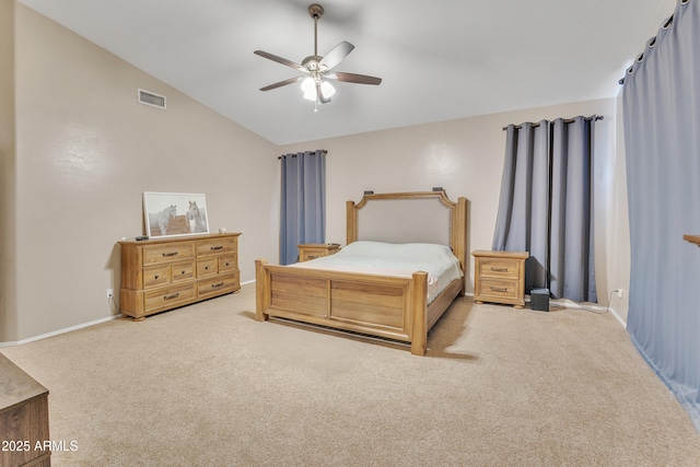 2642 S Joplin, Mesa, AZ 85209 - carpeted bedroom featuring lofted ceiling and a ceiling fan