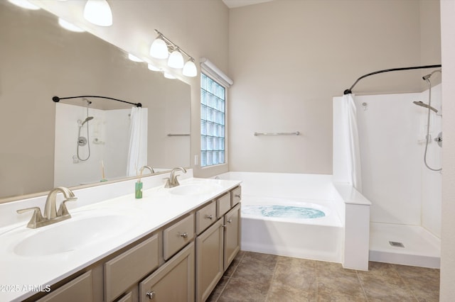 5451 W Folley St, Chandler, AZ 85226 - full bathroom featuring a shower with curtain, a garden tub, and double vanity
