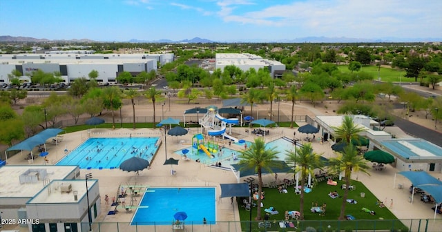 5451 W Folley St, Chandler, AZ 85226 - drone / aerial view of a pool and a mountainous background