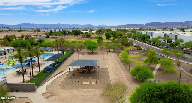 5451 W Folley St, Chandler, AZ 85226 - drone / aerial view of a mountain backdrop and a pool area