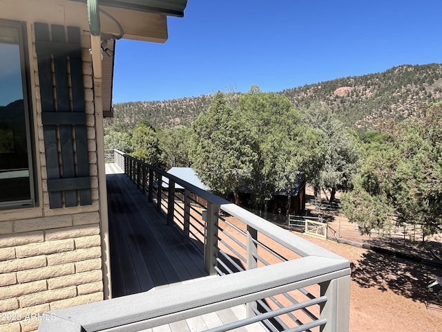 2160 S Moonlight Dr, Star Valley, AZ 85541 - wooden deck featuring a mountain view and a forest view