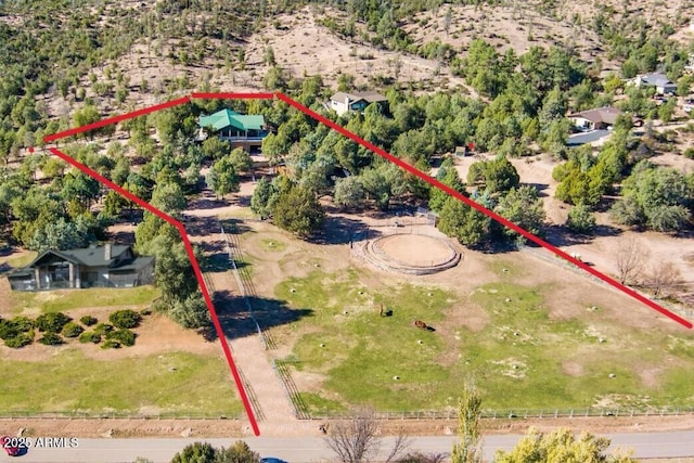 2160 S Moonlight Dr, Star Valley, AZ 85541 - aerial view of property's location with property parcel outlined