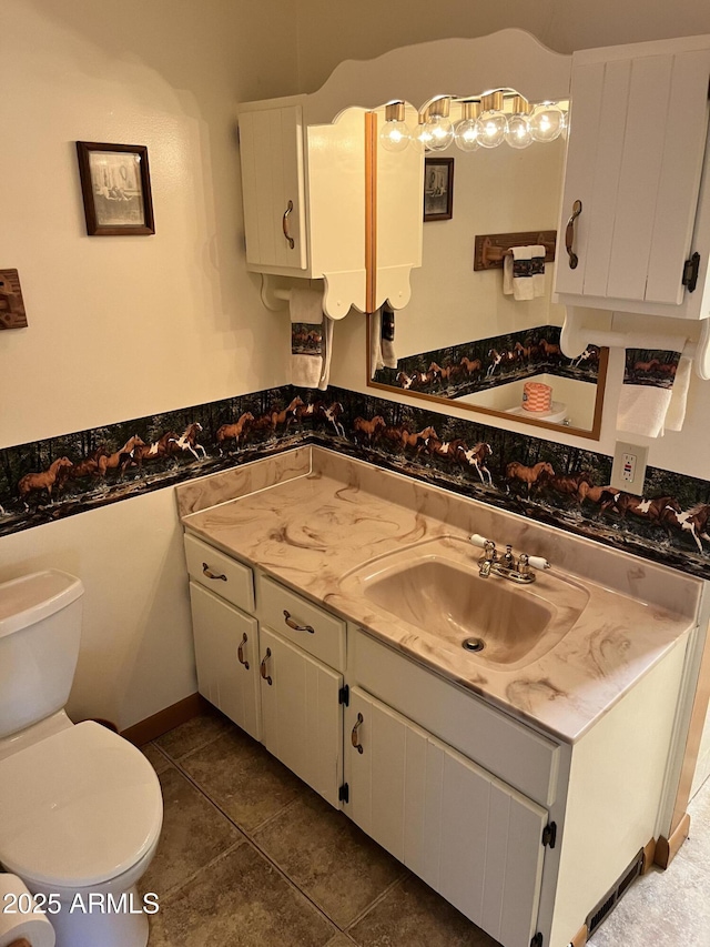 2160 S Moonlight Dr, Star Valley, AZ 85541 - half bath with vanity and tile patterned floors