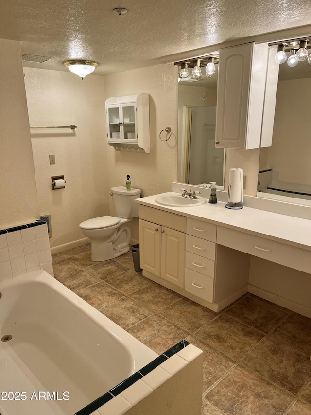 2160 S Moonlight Dr, Star Valley, AZ 85541 - bathroom with a bath, a textured ceiling, and vanity