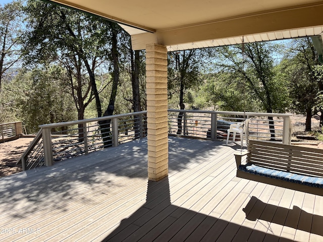 2160 S Moonlight Dr, Star Valley, AZ 85541 - deck with view of wooded area
