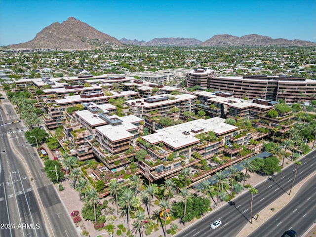 bird's eye view featuring a mountain view