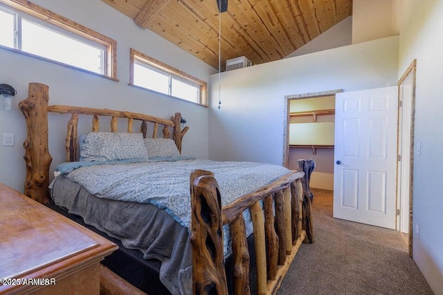 24 N County Road N3101, Vernon, AZ 85940 - bedroom featuring a spacious closet, lofted ceiling, a closet, wood ceiling, and carpet floors