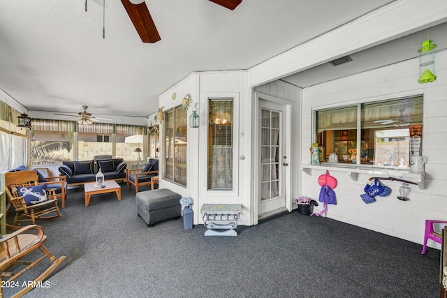 11630 N 74th Dr, Peoria, AZ 85345 - sunroom featuring an outdoor living space, ceiling fan, and a wealth of natural light