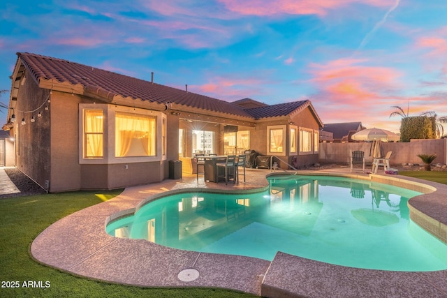 10722 E Keats Ave, Mesa, AZ 85209 - view of pool featuring a fenced in pool, a patio area, and fence