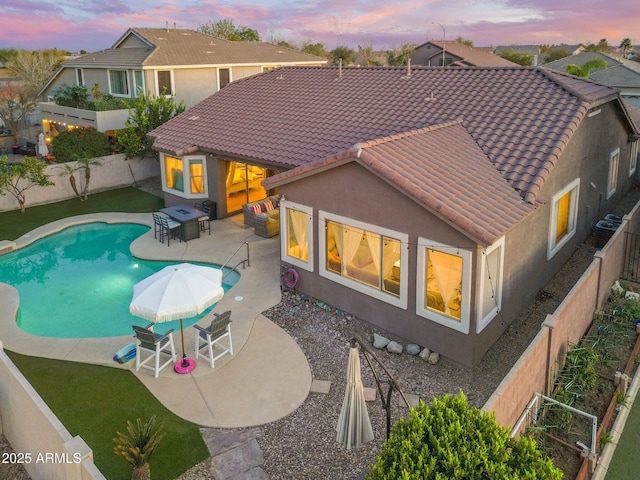 10722 E Keats Ave, Mesa, AZ 85209 - view of swimming pool featuring a fenced in pool, a patio, and a fenced backyard