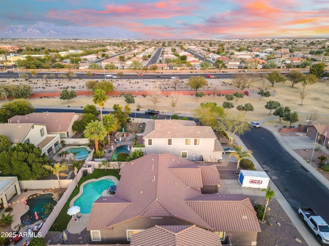 10722 E Keats Ave, Mesa, AZ 85209 - aerial view at dusk with a residential view