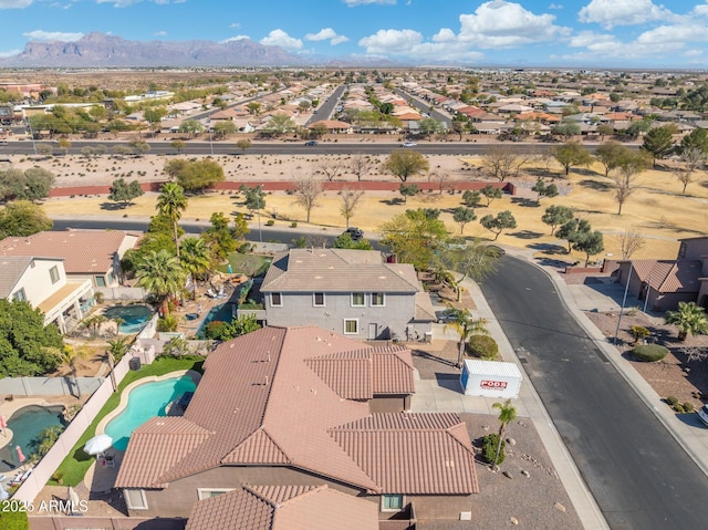 10722 E Keats Ave, Mesa, AZ 85209 - drone / aerial view featuring a mountain view and a residential view