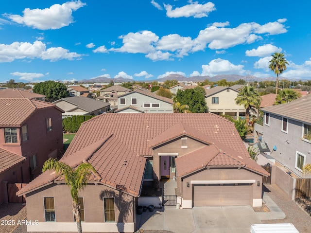 10722 E Keats Ave, Mesa, AZ 85209 - drone / aerial view featuring a mountain view and a residential view