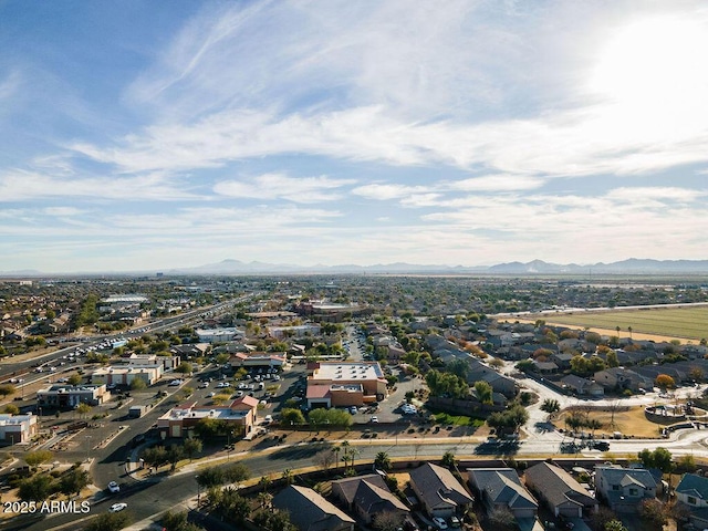 aerial view with a mountain view