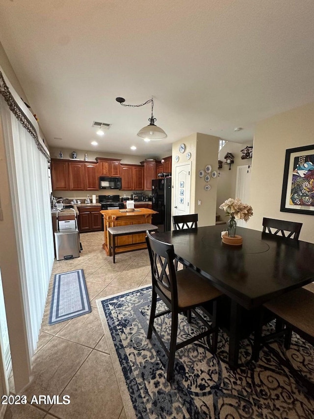 view of tiled dining room