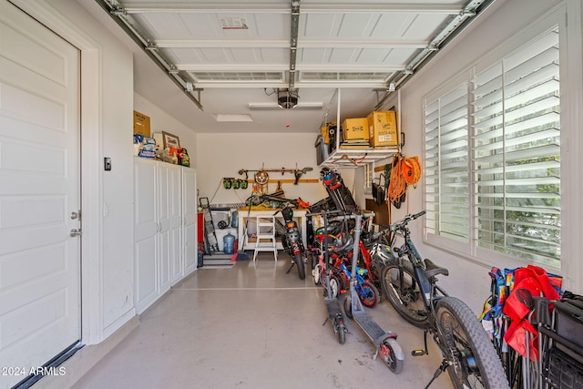 garage featuring a garage door opener