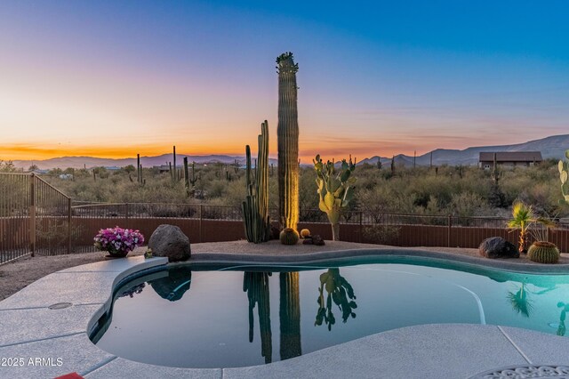43638 N 22nd St, New River, AZ 85087 - view of swimming pool with a fenced backyard and a mountain view