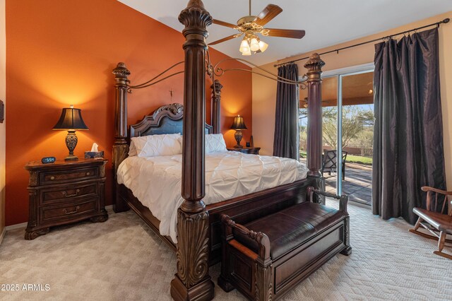 43638 N 22nd St, New River, AZ 85087 - bedroom featuring carpet floors, access to exterior, and lofted ceiling