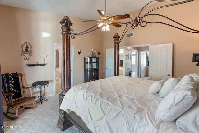 43638 N 22nd St, New River, AZ 85087 - bedroom with ensuite bathroom and high vaulted ceiling