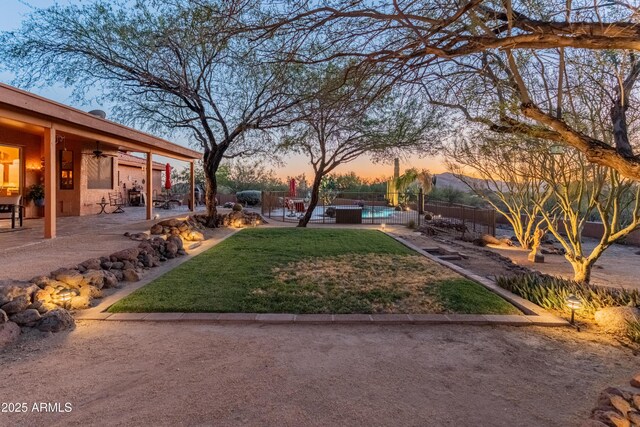 43638 N 22nd St, New River, AZ 85087 - view of yard with ceiling fan and a patio area
