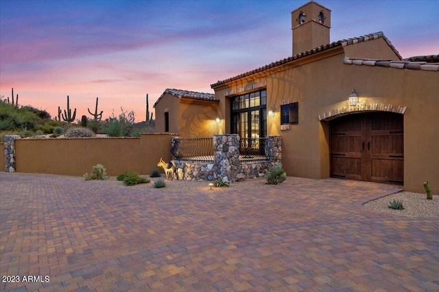 9514 E Madera Dr, Scottsdale, AZ 85262 - exterior space with a garage, decorative driveway, and fence