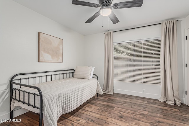 5602 W Alameda Rd, Glendale, AZ 85310 - bedroom with wood finished floors, baseboards, and ceiling fan