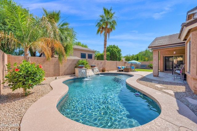 1144 E Nunneley Rd, Gilbert, AZ 85296 - view of swimming pool featuring a patio area and a fenced backyard