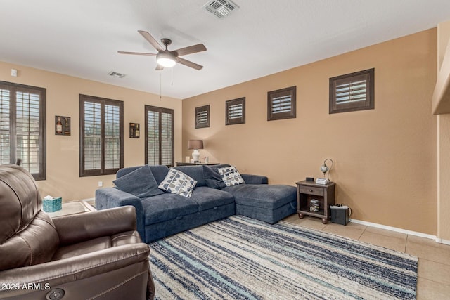 16259 W Papago St, Goodyear, AZ 85338 - living area featuring ceiling fan and light tile patterned flooring