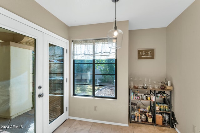 interior space with french doors