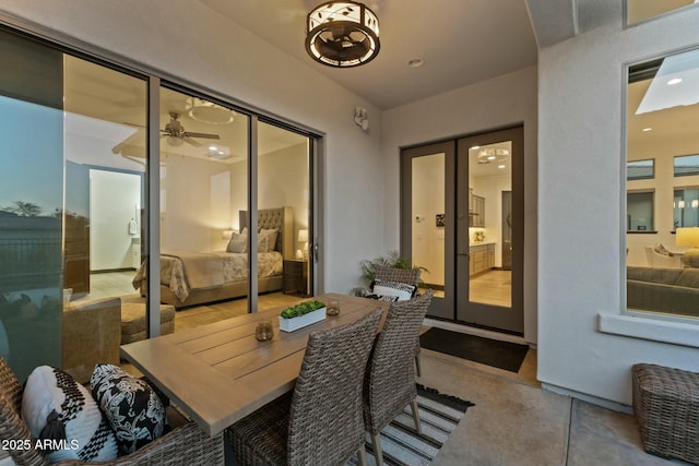 view of patio / terrace featuring french doors and outdoor dining area