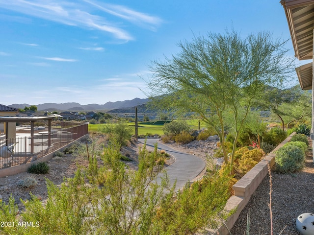 exterior space with a mountain view