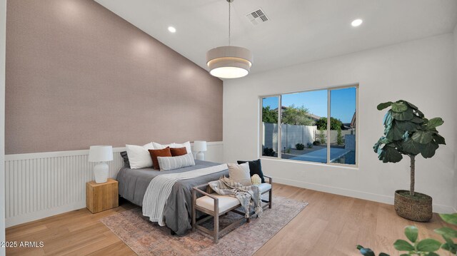 5103 E Juniper Ave, Scottsdale, AZ 85254 - bedroom with light wood finished floors and recessed lighting