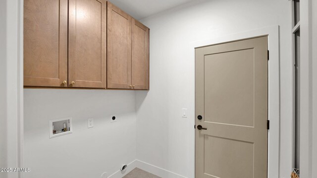 5103 E Juniper Ave, Scottsdale, AZ 85254 - washroom with cabinet space, electric dryer hookup, washer hookup, and baseboards