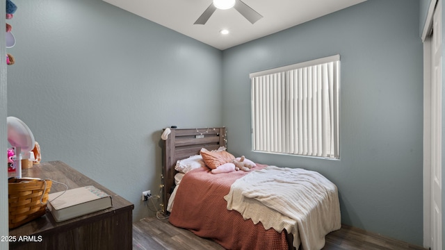 13614 N 12th Way, Phoenix, AZ 85022 - bedroom with wood finished floors and ceiling fan