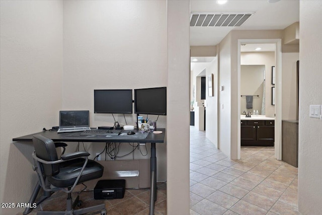13614 N 12th Way, Phoenix, AZ 85022 - office featuring light tile patterned floors, visible vents, and a sink