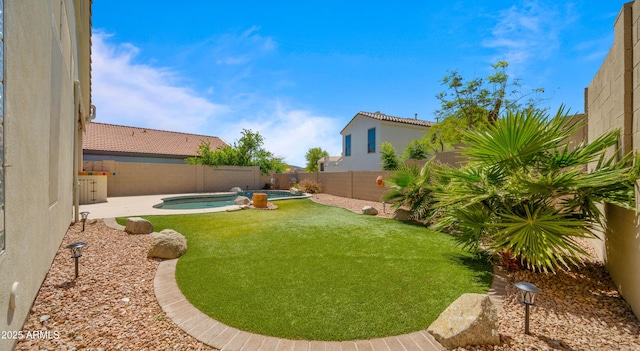 13614 N 12th Way, Phoenix, AZ 85022 - view of yard featuring a patio, a fenced in pool, and a fenced backyard