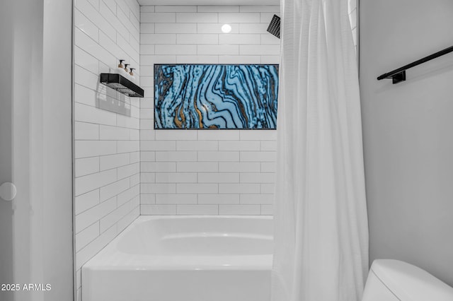 8243 E Montecito Ave, Scottsdale, AZ 85251 - full bathroom with toilet and shower / bath combo with shower curtain