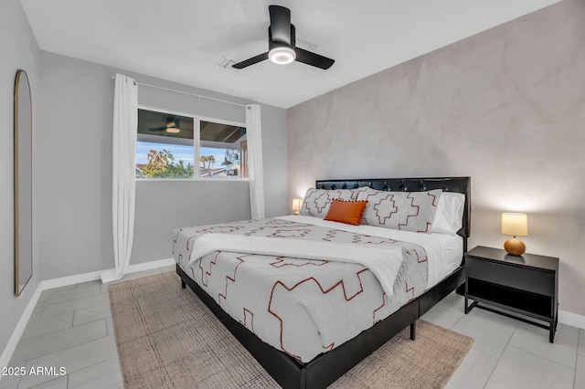 8243 E Montecito Ave, Scottsdale, AZ 85251 - bedroom featuring baseboards, a ceiling fan, and visible vents