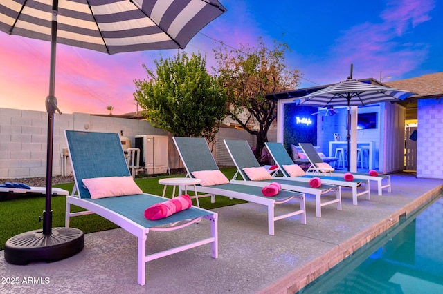 8243 E Montecito Ave, Scottsdale, AZ 85251 - view of patio / terrace featuring a fenced in pool and fence