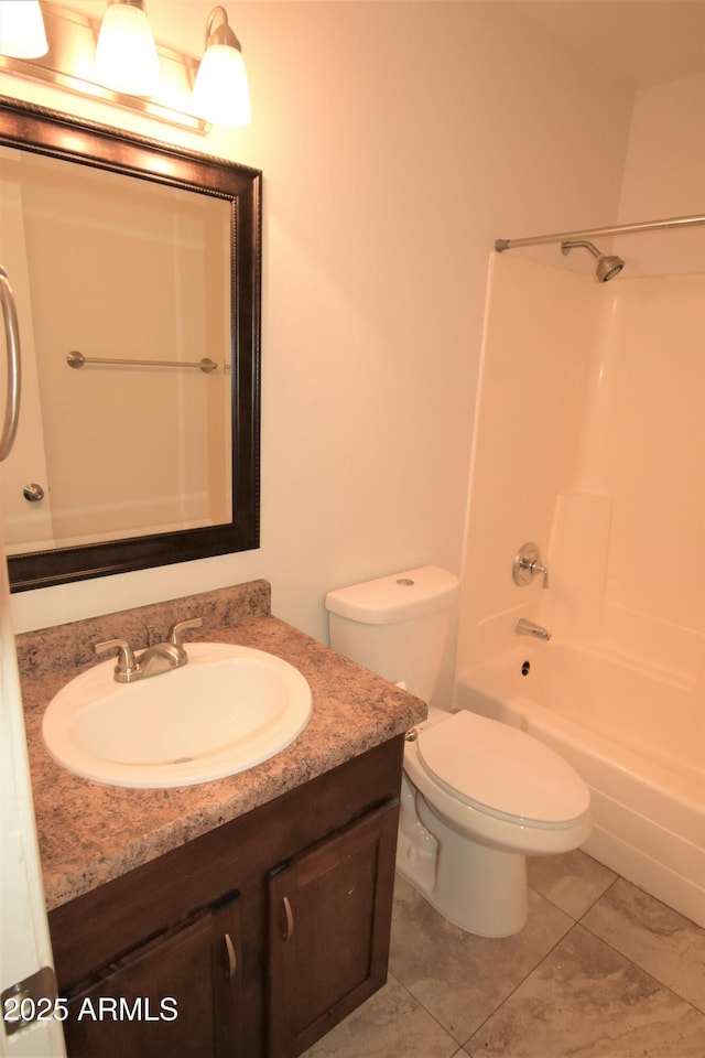 8124 N 33rd Dr, Phoenix, AZ 85051 - full bath with toilet, vanity, tile patterned flooring, and washtub / shower combination