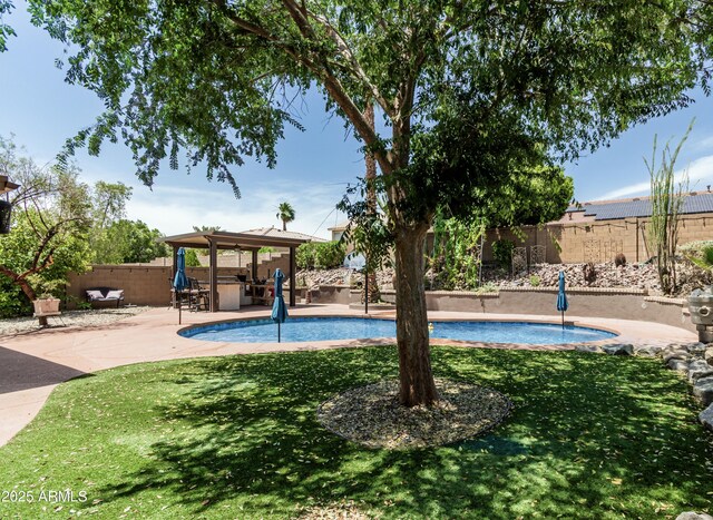 6422 W Range Mule Dr, Phoenix, AZ 85083 - view of pool featuring a gazebo and a patio