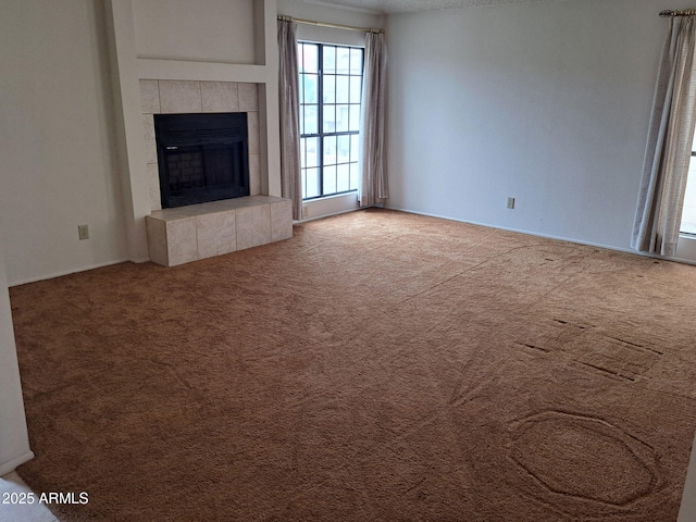 7420 W Morrow Dr, Glendale, AZ 85308 - unfurnished living room with carpet and a fireplace