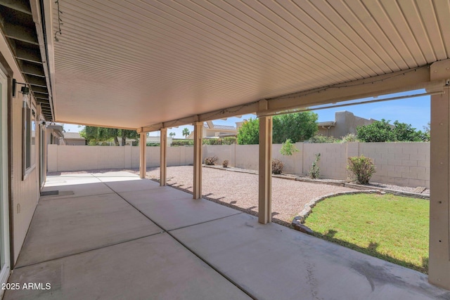 view of patio with a fenced backyard