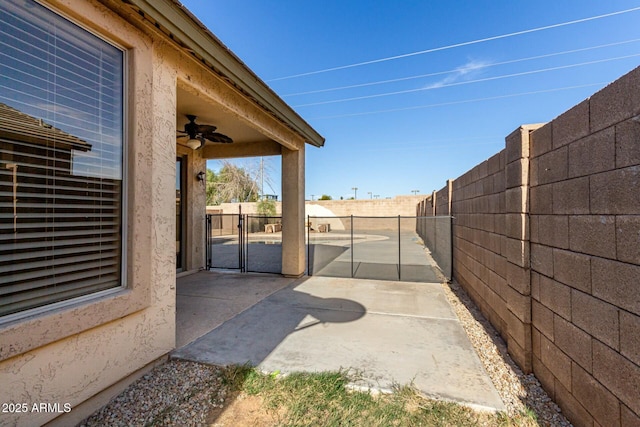 view of patio / terrace with ceiling fan