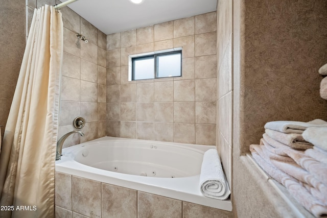 bathroom featuring a combined bath / shower with jetted tub